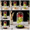 Immortalité Rose Flower Glass Cover Ornements LED LAMP SIMULATION FLOGNES FLOWN Valentin Gift Christmas Wedding Decoration BH5645 TYJ