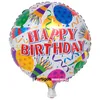 50pcs/lote 18 polegadas Feliz aniversário balão de alumínio Balloons Balloon Balloon Mylar Balls para Kid Party Decoration Toys Globos T200524