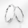 Fresh art S925 sterling silver bamboo ring Korea simple ring index finger joint female tail rings tide products