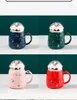 Tasses de noël en céramique pour Couples, 500ML, Figurines du père noël, tasse à café, 220311