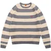 Men's Sweaters Human made autumn winter love embroidered striped sweater for men and women loose casual Pullover Sweater