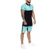 Zomer mannen Set Sportswear Fashion 2020 Mens Clothing Patchwork T Shirts Shorts Casual Tracksuits Male Track Suit Plus Maat 54 Q014610352