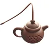 Silikon-Teesieb in Teekannenform, wiederverwendbar, weißes Kaffee-Tee-Ei, Silikon, sicher reinigende Teekanne, Teefilter, Küchenzubehör