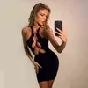 Sexy Cut Out Club Party Bandage Dresses for Women Elegant Bodycon Skinny Mini Dress 2021 Summer Tight Short White Black Outfits G12801073