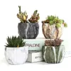 Pot de fleur de marbrure moderne Pot succulent Cactus Planteur Pots Conteneur Bonsai Planteurs avec trou 3,35 pouces Idée cadeau parfaite Y200723