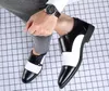 2020 Nova Chegada Homens Britânica Preto Branco Retalhos Oxford Sapatos Formal Masculino Prom Prom Homecoming Sapatos Sapato Social Masculino