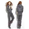 Set da donna autunno inverno donne con cappuccio Pantaloni con cappuccio Set Zipper Tracksuit Felpa Pantaloni Sportswear Tracksuit Tute 201028