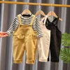 Spring Autumn Infant Clothes Suits Baby Girl Boys Clothing Sets Fashion T Shirt Overalls Bib Pants 2Pcs/Set Kid Children Costume G220310