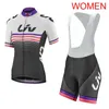 Kobiety LIV Zespół Kolarstwo Jersey Garnitur Lato Z Krótkim Rękawem Bike Uniform High Quality Road Rower Clothing Cycling Stroje Y21031004