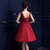 Suosikki Sexy Short Cocktail Dresses Bridal Banquet Wine Red stain Backless Party Formal Dress Homecoming Dress Robe De Soiree 201114