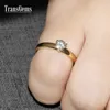 Transgems 14K Geel Gold Center 0,4 Karaatdiameter 4,5 mm F Kleurbetrokkenheid Ring voor vrouwen Huwelijksgeschenken Y200620