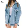 Women's Jackets Wholesale- Lace Girl Women Jeans Fashion 2021 Spring Autumn Long Sleeve Denim Coat Ripped Chaquetas Mujer Casual Jackets1