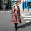 ladies long red wool coats