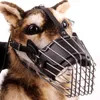 Iron Leather Basket Dog Muzzle Adjustable Comfortable Secure Fit Durable Lightweight Rubber Dog Muzzle Stop Biting Safe Training 22576