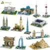 YZミニブロックアーキテクチャPisa World Landmark Blicks Louvre Kids Toys Eiffel Tower Model Castle for Children Gifts LJ200928