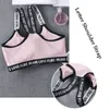 Lettre Sports Bra Top Push Up Fitness Courir Yoga Soutien-Gorge Sous-Vêtements Coton Sport Tops Pour Femmes Gym Wear Solide Femmes Sportswear T200601