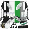 FreeShipping Foto Studio LED Softbox Regenschirm Beleuchtung Kit Hintergrund Unterstützung Ständer 4 Farbe Hintergrund für Fotografie Video Schießen