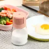 Herb Spice Tools Glass Quantitative Salts Tank Press Type Salt Control Transparent Glasses Kitchen Household Seasoning Bottle RRB14558