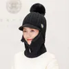 Gorro/crânio tampas de balaclava chapéus femininos folhas bordados bordados de inverno para mulheres críticas quentes fais