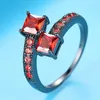 Star Rings gevulde ringen voor vrouwen mode-sieraden vingerring met echte zwarte CZ