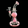 4 Kleur Dikker Glazen Bong Hookahs 8.5 Inch Hookah Tall Hoofddikke Dikke Waterpijp Inline Percelen DAB Oil Rig Bongs Heavy Big Wax Pink Beaker Pipes