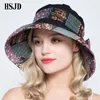 Böhmen kvinnlig tyg sol hat anti-uv bred brim strandhatt sommar ny mode bowknot fällbar sol hattar kvinnor hink hatt y200714