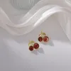 Stud 2022 Girls Summer Sweet Fruit Cherry Earrings For Women Fashion Jewelry Lovely Oorbellen Brincos