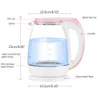 Pink 1.8L Glass Automatic Electric Water Kettle 1500W Water Heater Boiling Tea Pot Kitchen Appliance Temperature Control2168