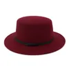 Jazz Formeller Hut Panama Kappe Männer Frauen Flacher Filz Fedora Hüte Winter breite Krempe Kappen Frau Trilby Chapeau Dame Kopfbedeckung Mode-Accessoires NEU