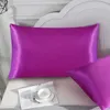 20*26 inch Silk Satin Pillow Case Cooling Envelope Pillowcase Ice Silks Skin-friendly Pillowslip Pillow Cover Bedding Supplies 19 Solid Colors