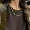 Dichiarazione KPOP Egirl Semplice strada in acciaio inox collana per le donne di moda uomini maglione catena collo decorazione gioielli coppia