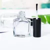 Botellas vacías de esmalte de uñas de 10 ml, botella de gel de esmalte de uñas CND de vidrio oblato transparente/negro, botella de gel de fototerapia con cepillo