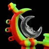 Hookahs YHSWE Silicone Water Pipe Moon Shape Colorful Hookah Smoking Pipe Dab Rig Accessories