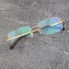 Selling Fashion Frames Rimless Metal Myopic Eyewear Accessories Adumbral Men Woman Large Square Eyeglasses Male and Female 18K Gold With Presbyopic Optical Hot