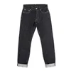 511XX0001 RockCanroll Read Descrição Peso pesado Indigo Selvage calças lavadas de 16 onças Sanformed grossa de jeans de jeans em 201123