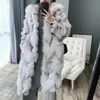 OFTBUY Brand New Fashion Long Natural Real Fox Fur Coat Winter Jacket Women Outerwear Streetwear Thick Warm Korea Loose 201212