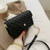 Lattice Square Crossbody Bag 2021 Fashion New Hight Highly Pu Leather Womener Womens Handbag Lock Chain Messenger 247H