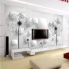 Foto feita sob encomenda Wallpaper 3D estereoscópico Dandelion pintura de parede Quarto fundo Sala TV Mural Home Decor