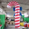 Lighting Christmas Inflatable Candy Cane Balloon 3m Giant Multicolor Air Blown LED Candy Column med band för kampanjevenemang