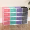 30pcs pudełka na buty Ustaw wielokolorowe składane plastikowe przezroczyste buty domowe stojak organizer stack pudełko na wyświetlacze