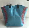 2021 toile Sports de plage en plein air moitié baseball moitié Softball Baseball Tote Football shouder sacs Fille Volleyball Totes Sacs de rangement