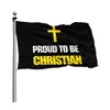 Fier d'être des drapeaux chrétiens Bannières 3x5ft 100d Polyester 150x90cm Couleur vivante de haute qualité avec deux œillets