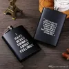 8oz Stainless Steel Hip Flask English Letter Black Personalize Flask Outdoor Portable Flagon Whisky Stoup Wine Pot Alcohol Bottle WVT0819