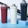 Fietsen Jogging Gym Draagbare 800ml Large Capacity Time Marker Albumen Poeder Shaker Single Wall Rvs Water Bottle GGE1906