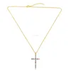 18k Gold Cross Necklace Fashion Diamond Pendant Chains Women Mens smycken Will and Sandy Gift