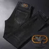 24SS Jeans pour hommes Designer et automne hiver épais marque mince droite élastique taille moyenne jeunesse noir 28-36 38