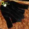 Fores à fourrure à fourrure blanche avec un faux collier féminin noir manteau artificiel mode mince parcours trop revêtement1425760