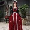 Chinese traditioanl kleding voor vrouw fairy folk dance kostuum oosterse borduurwerk HANFU zwarte en rode fase prestaties outfit1