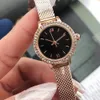 Kvinnor Rose Guld Rostfritt Stål Magnet Buckle Watch Kvinna Quartz Armbandsur Romerska Nummer Enkel Armband Rhinestone Clock