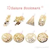 Creative Cherry Blossoms Hollow Out Metal Bookmark Cute Golden Bookmarks Paper Clip Office School Students Mini Bookmarks WDH1451 T03